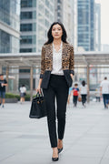 THE ICONIC DUAL LEOPARD & BLACK BLAZER