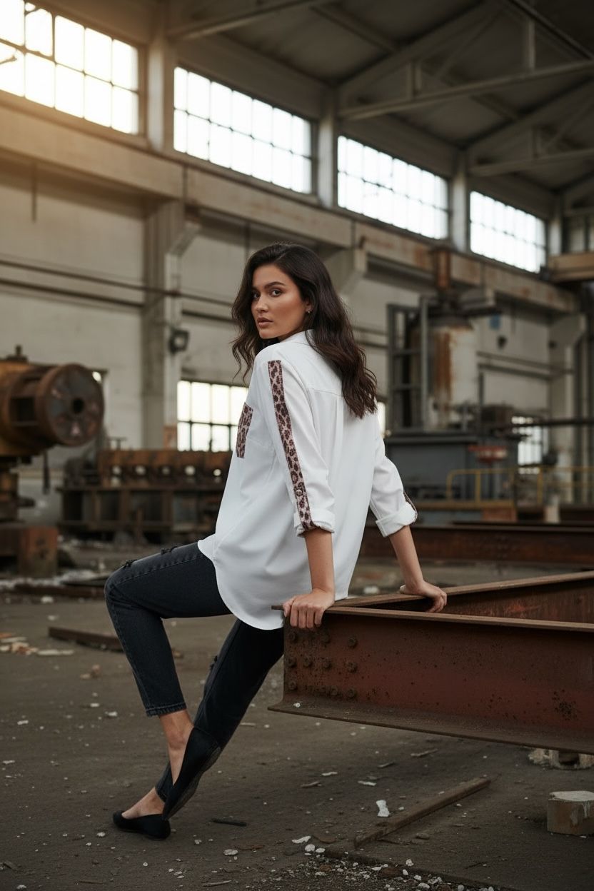 THE LEA LEOPARD ACCENT TOP