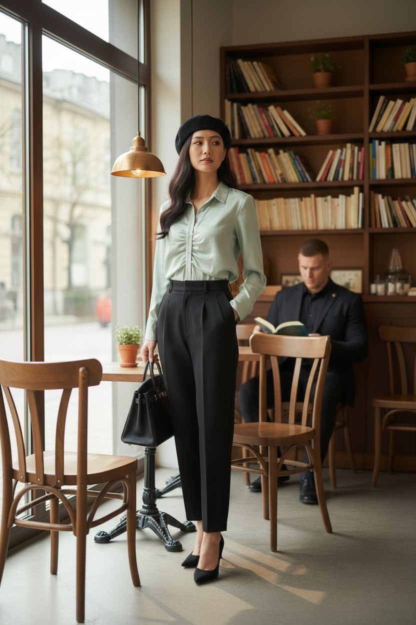 THE MILANO RUCHED SATIN TOP