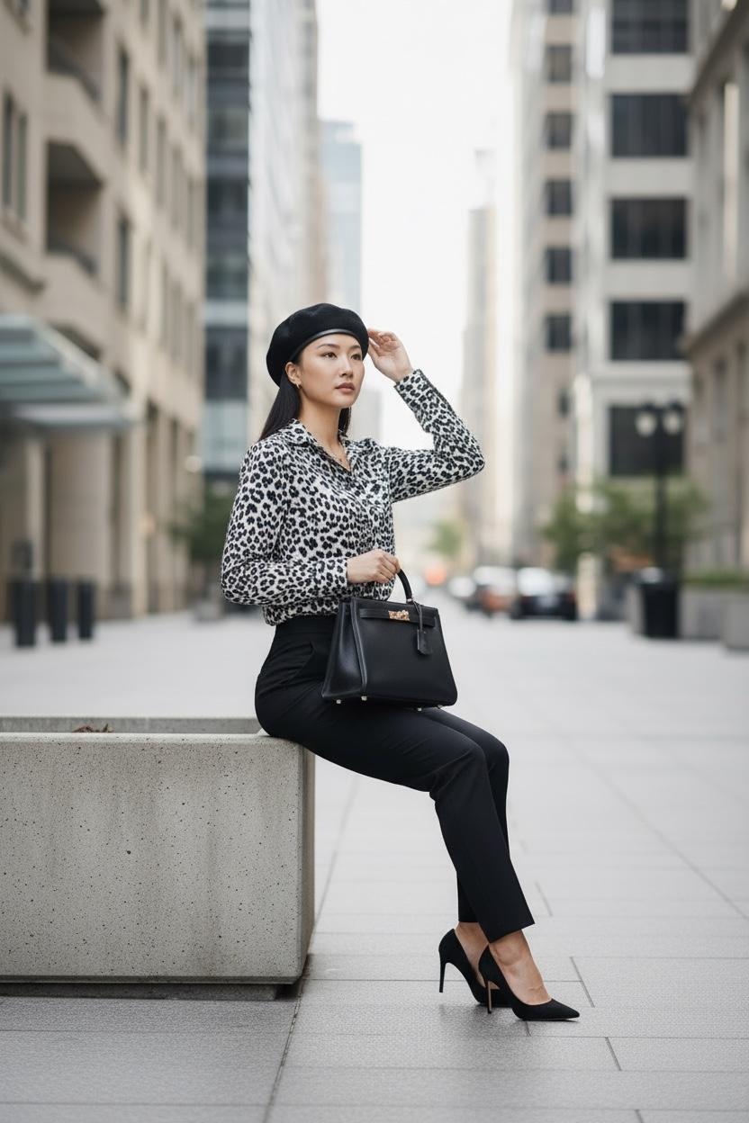 THE PASTEL TIGER RUCHED-CHEST SHIRT