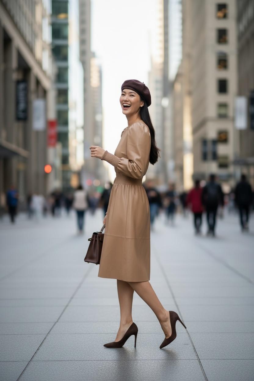 THE ARISTO VEGAN LEATHER DRESS