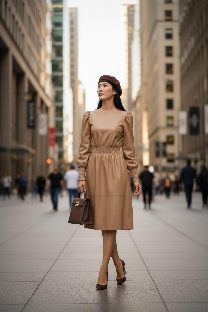 THE ARISTO VEGAN LEATHER DRESS