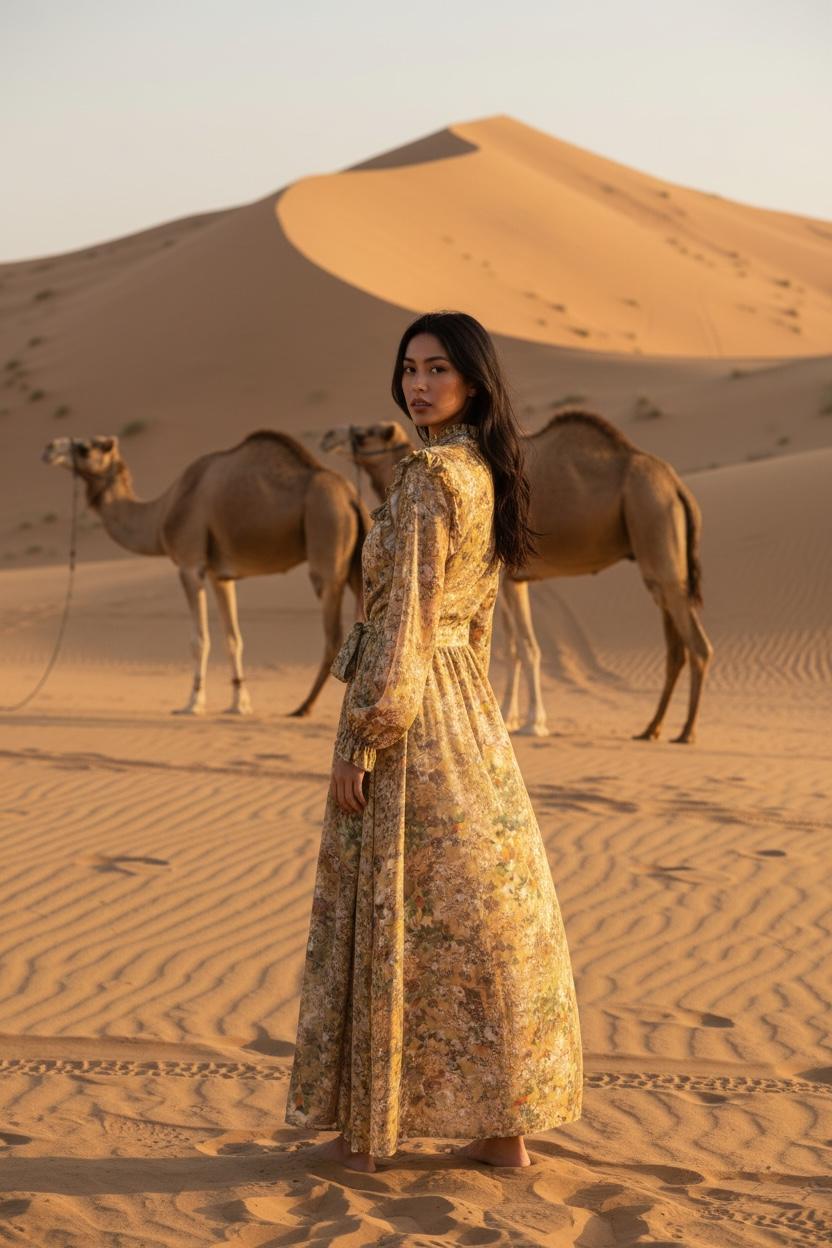 THE SAHARA RUFFLE-TOP MAXI DRESS