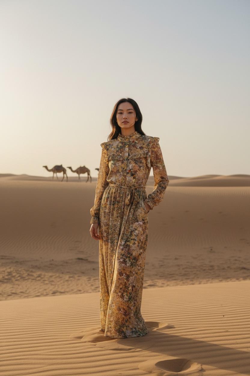 THE SAHARA RUFFLE-TOP MAXI DRESS