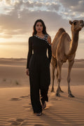THE SOLAR CRYSTAL-STRAP BLACK JUMPSUIT
