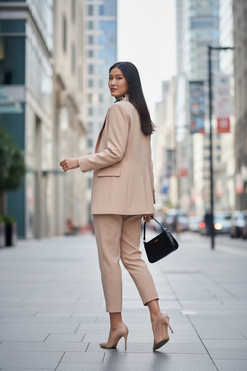 THE VIOLA POWER SUIT: FALL COLORS & LEOPARD ACCENTS