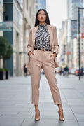 THE VIOLA POWER SUIT: FALL COLORS & LEOPARD ACCENTS