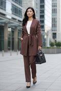 THE LAURA CHOCOLATE CRYSTAL-EMBELLISHED SUIT SET