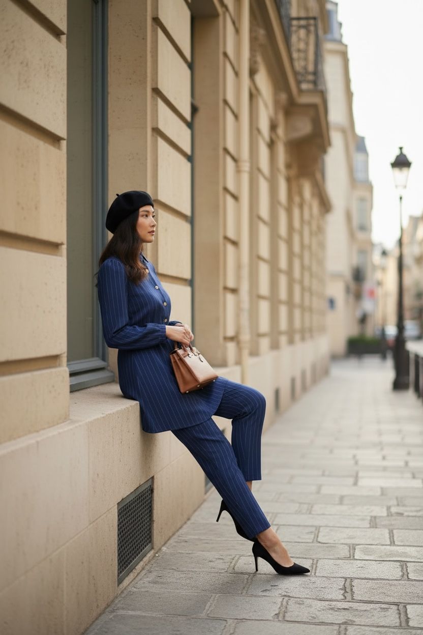 THE STRIPE FORMAL TWO-PIECE SET: TUNIC & PANTS