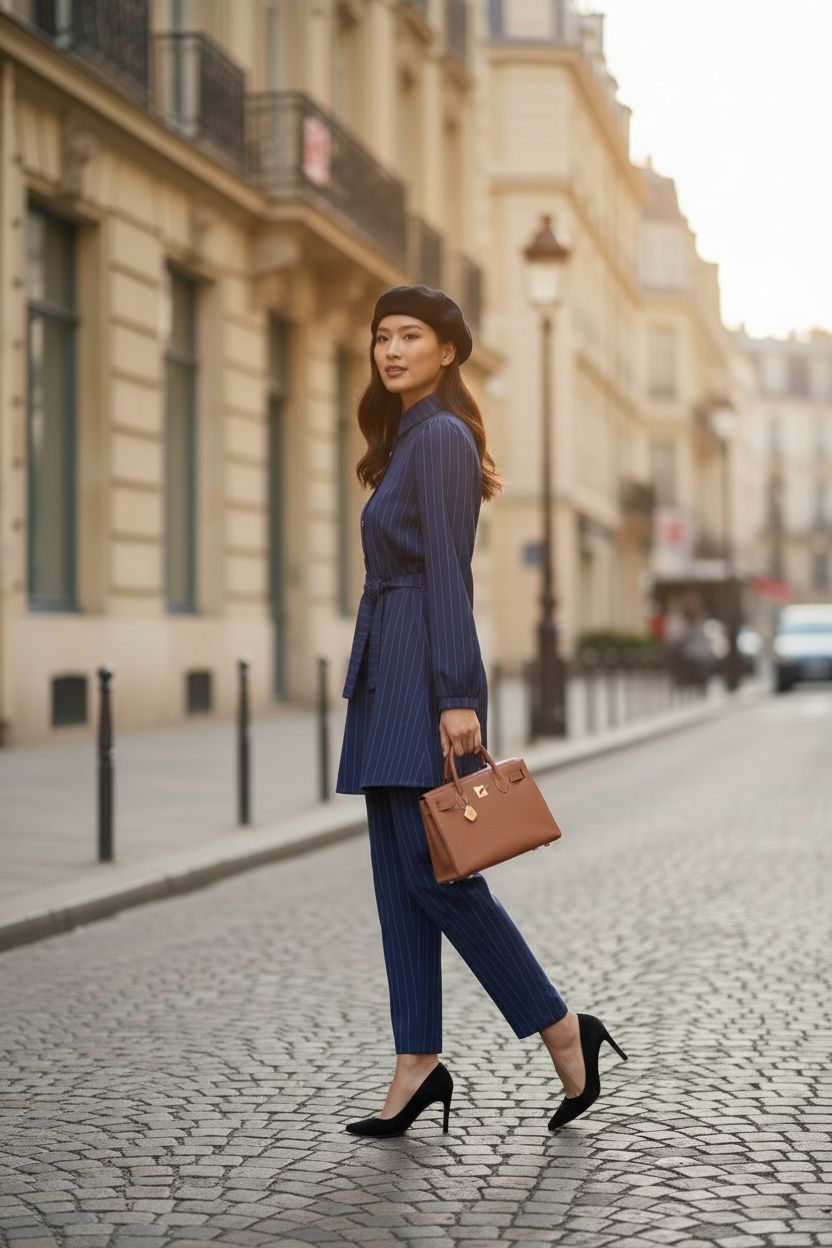 THE STRIPE FORMAL TWO-PIECE SET: TUNIC & PANTS