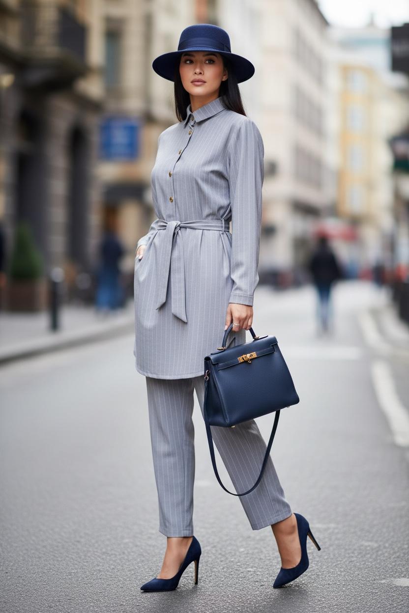 THE STRIPE FORMAL TWO-PIECE SET: TUNIC & PANTS