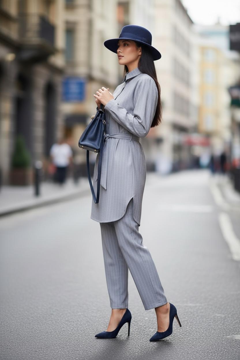THE STRIPE FORMAL TWO-PIECE SET: TUNIC & PANTS