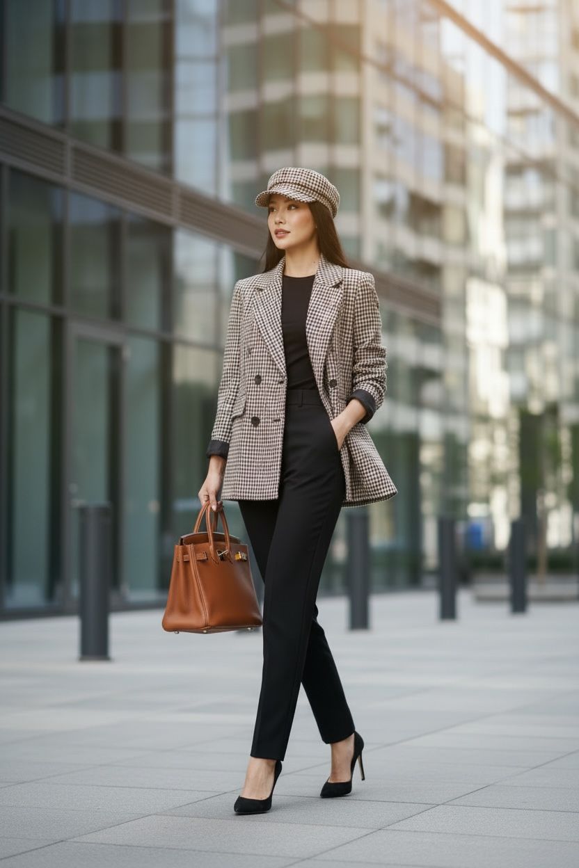 THE OXFORD CHECKERED DOUBLE-BREASTED BLAZER