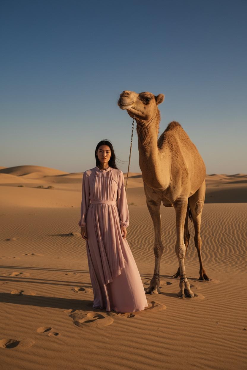 THE LAURA PLEATED MAXI DRESS WITH WIDE SLEEVES