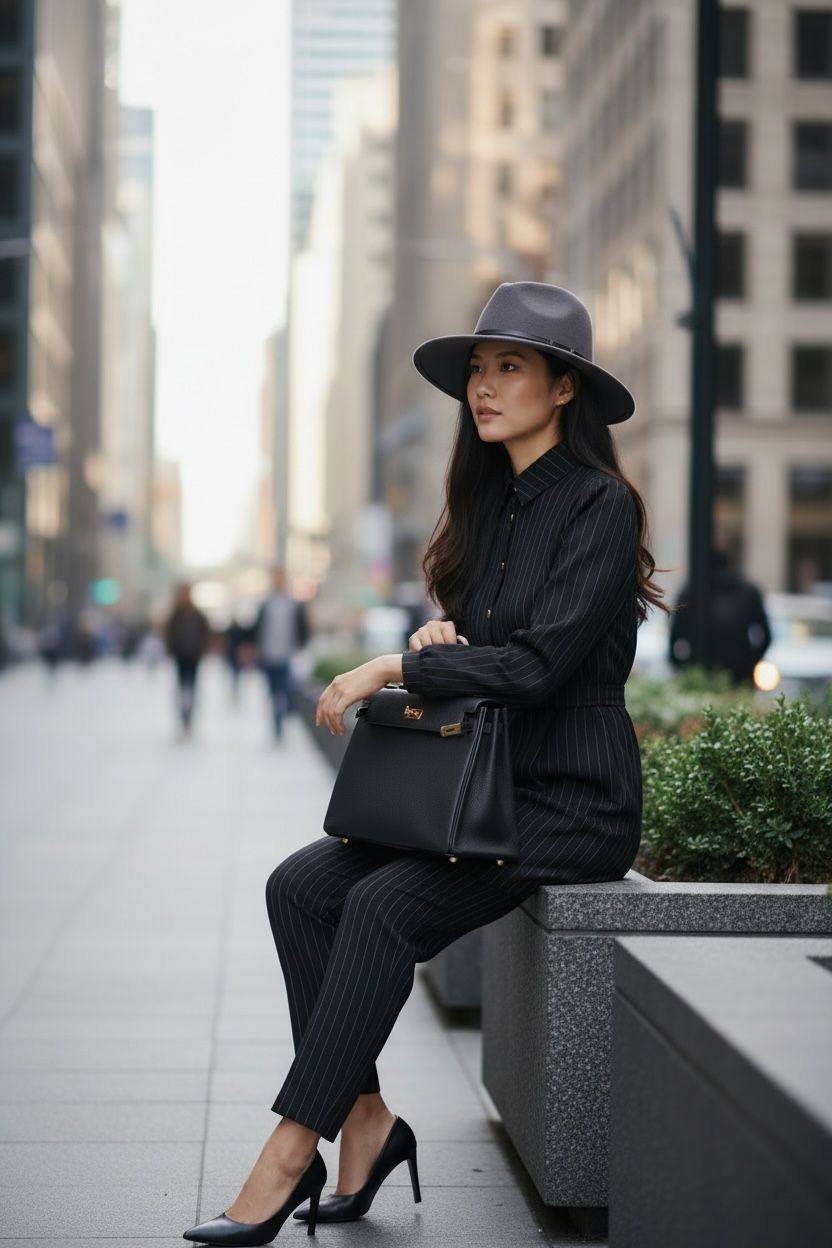 THE STRIPE FORMAL TWO-PIECE SET: TUNIC & PANTS