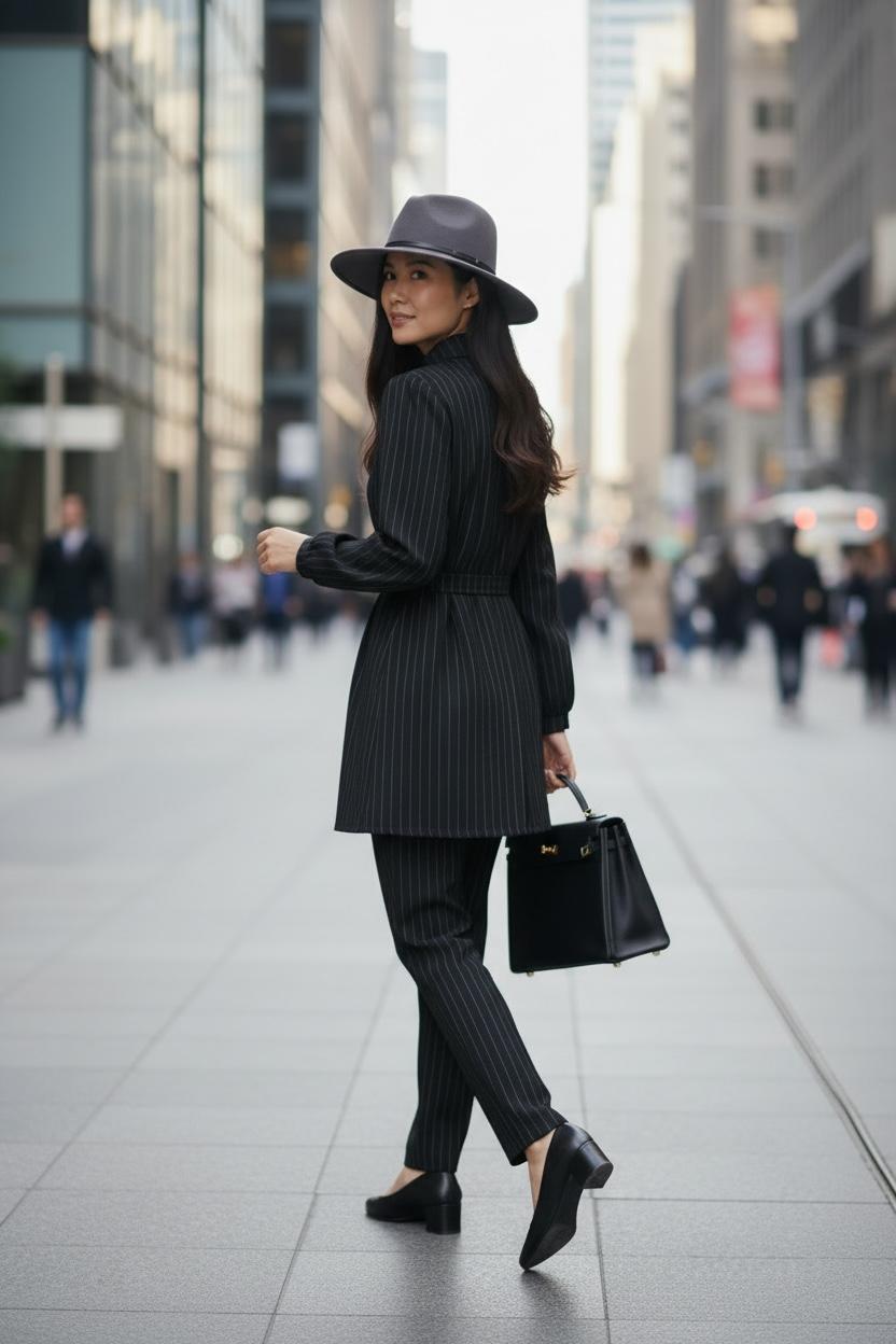 THE STRIPE FORMAL TWO-PIECE SET: TUNIC & PANTS