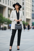 THE PARIS WHITE TWEED CHECKERED BLAZER