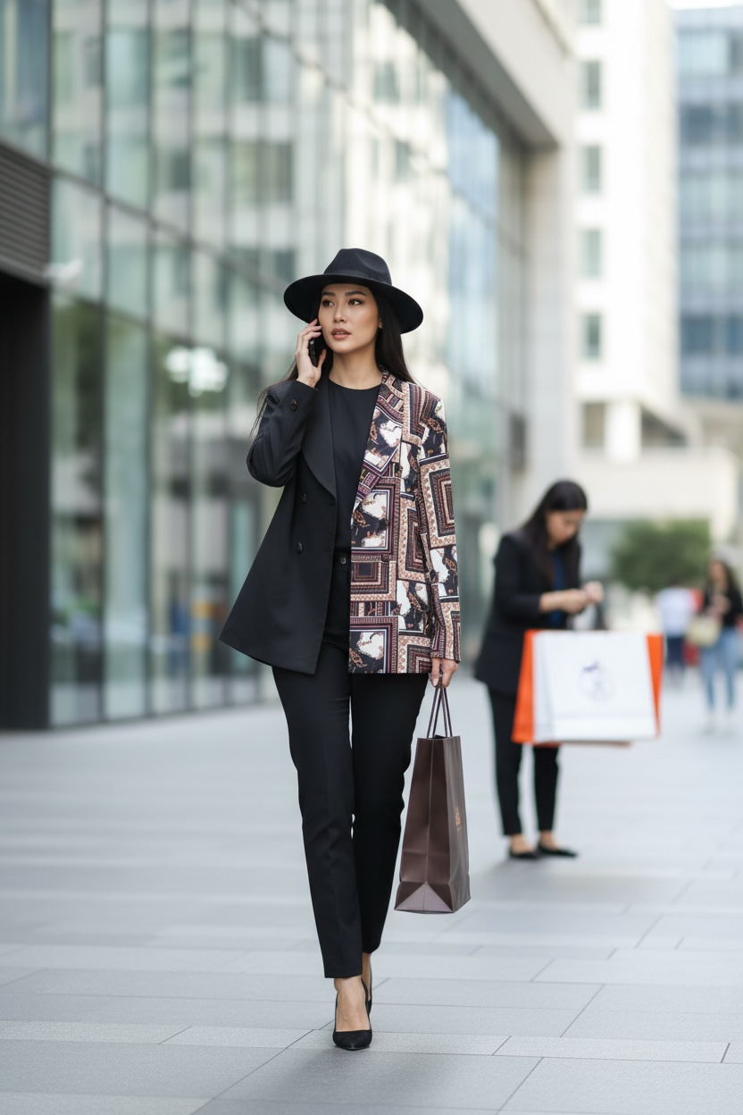 THE FUSION DUAL-DESIGN PATTERNED BLAZER