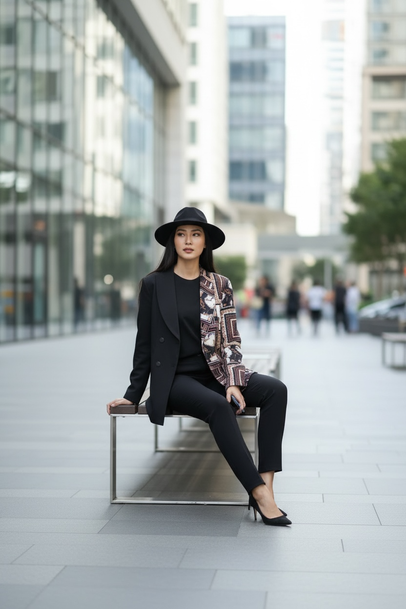 THE FUSION DUAL-DESIGN PATTERNED BLAZER