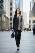 THE SELECT SCARF-PRINT DUAL BLAZER