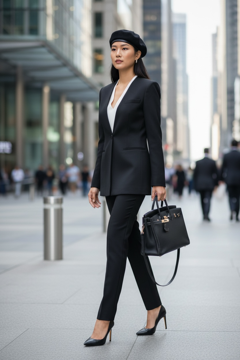 THE AVA POWER SUIT: ASYMMETRICAL TAILORED BLAZER