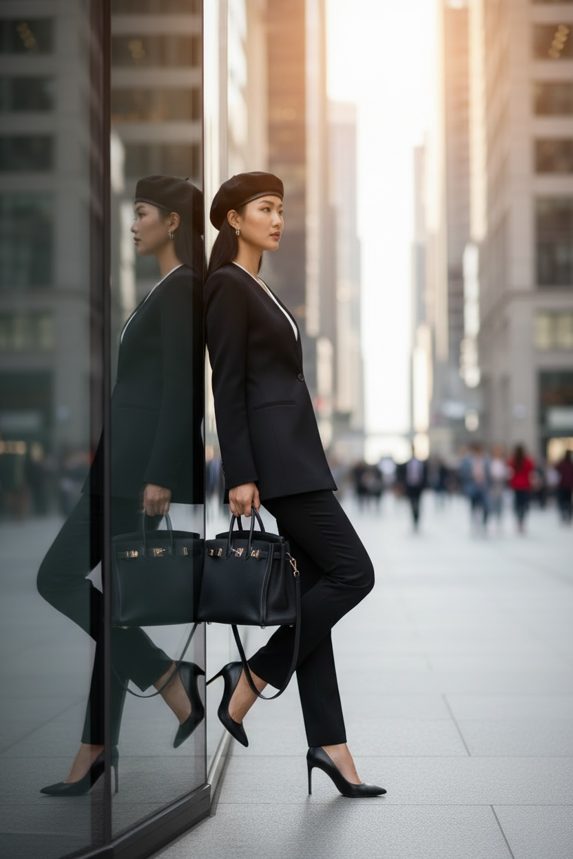 THE AVA POWER SUIT: ASYMMETRICAL TAILORED BLAZER