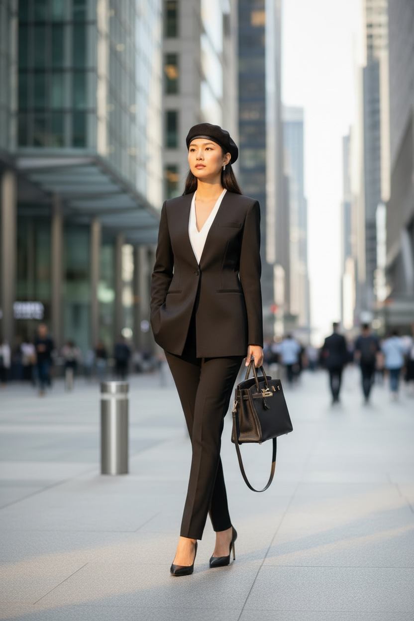 THE AVA POWER SUIT: ASYMMETRICAL TAILORED BLAZER